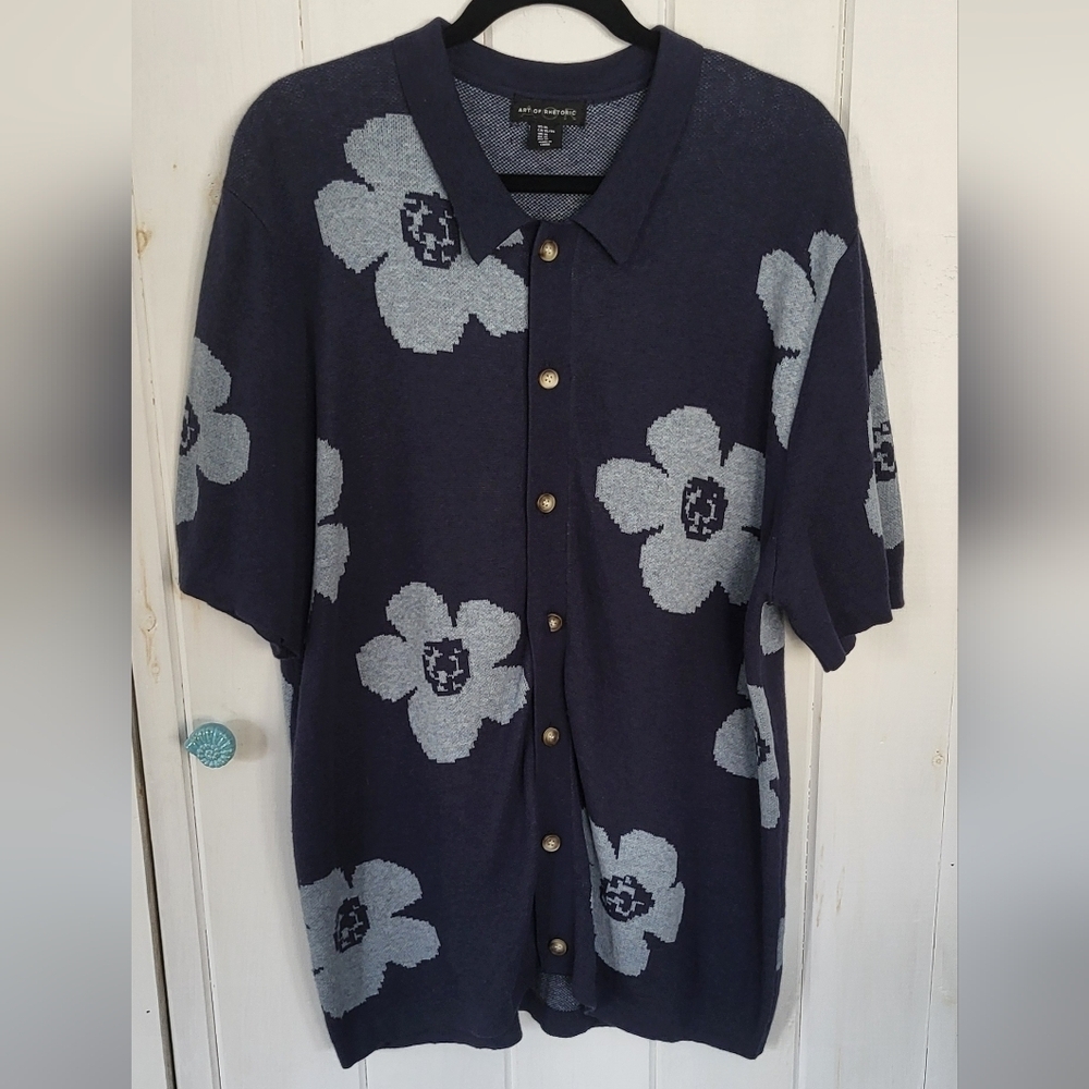 Art of Rhetoric Retro Grampa Button Down Lightweight Sweater